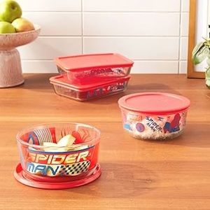 NEW 4 Piece Spiderman Pyrex Set